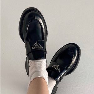 Prada leather loafers (size 38)